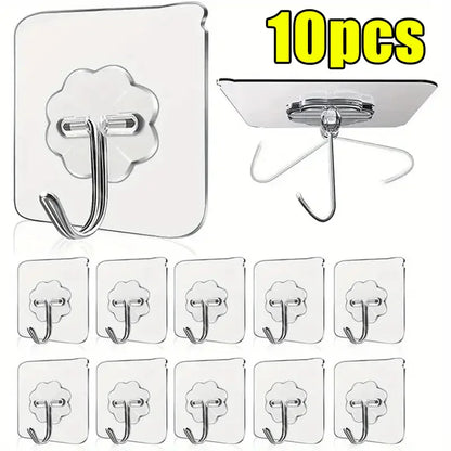 Transparent Self Adhesive Hooks for Easy Storage - Smarsty