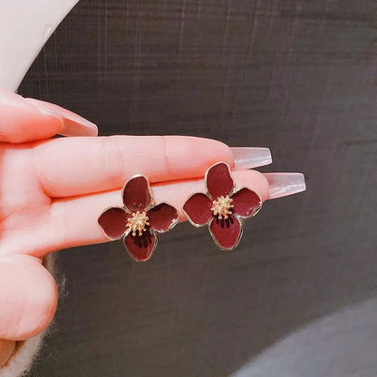 Vintage Sweet Flower Stud Earrings For Women Bridal - Smarsty