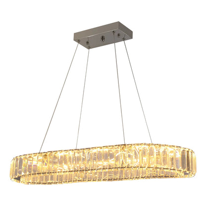 VETRULUS Modern Luxury Crystal Oval Design Led Chandelier Ceiling Lamp Nordic Pendant Hanging Light Fixture Living Bedroom Hotel