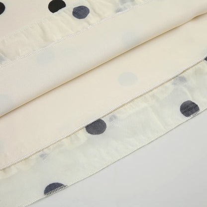 BIIKPIIK Casual Women Polka Dot Skirts Lettuce Trim Beige Elegant Midi Skirts Streetwear Simple All-match Bottom Clothing Spring - Smarsty