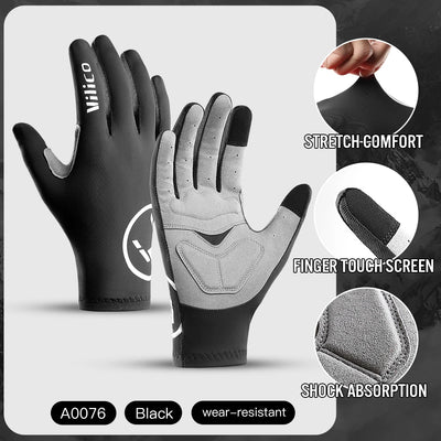 Summer Men Gloves Ice Silk Non-slip Sun Driving Glove Fishing Gloves Breathable Cycling Hiking Glove Full Finger Gloves by Smarsty