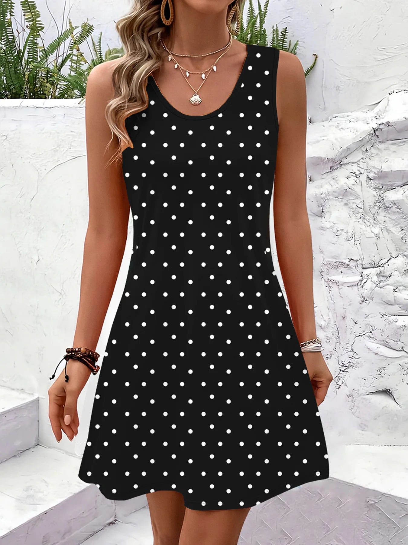 Women Summer Sleeveless Bohemian Dress Exclusive Print Vacation Dress  Birthday Dress for Women Beach Dress Dress for Women - Smarsty