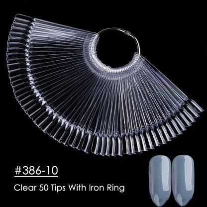 50pcs Oval Nail Display Tips for UV Gel Swatching - Smarsty