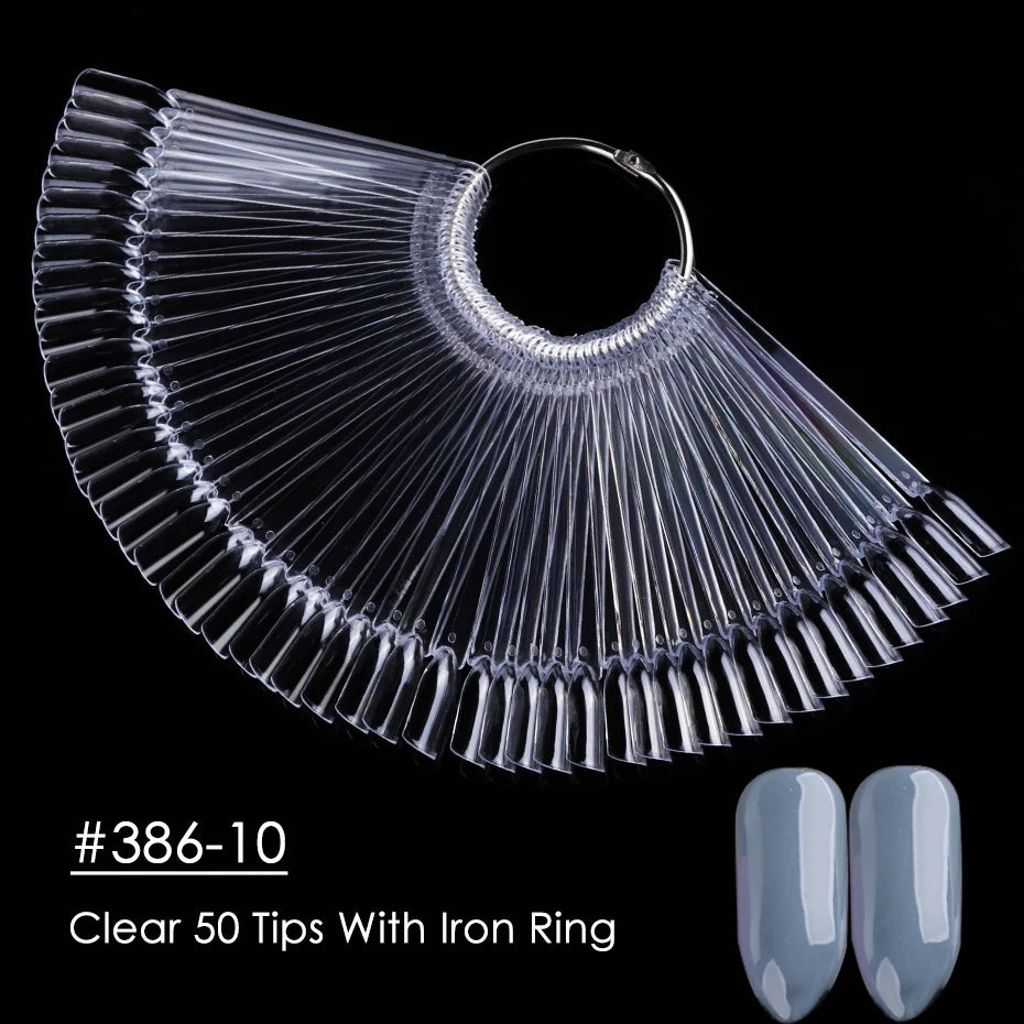 50pcs Oval Nail Display Tips for UV Gel Swatching - Smarsty