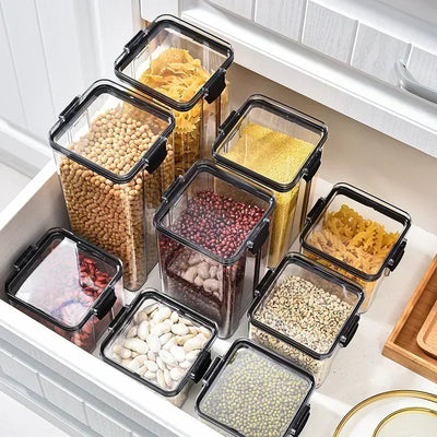460-1800ml Sets Kitchen Stackable Sealed Jar Plastic Food Storage Box Multigrain Tank Bottle Dried Fruit Tea Storage Containers by Smarsty