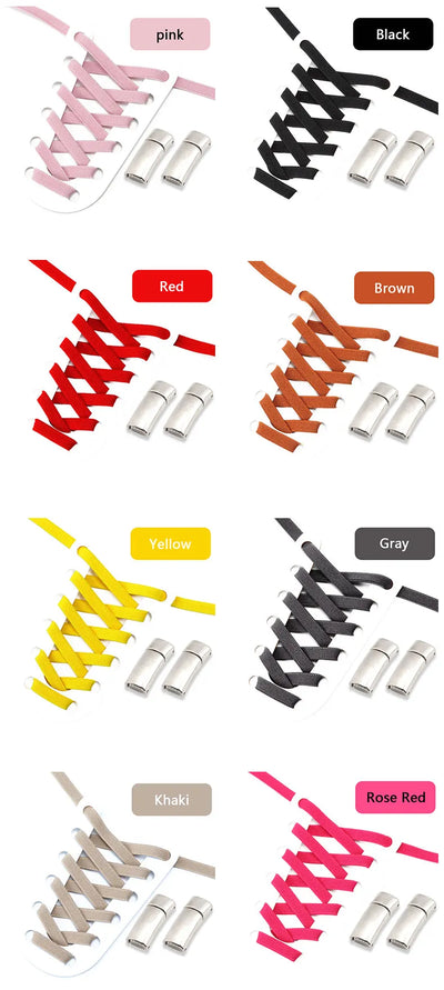 NEW NoTie Shoelaces Magnetic Shoe Laces Clip Flat Elastic Stretch Laces Sneakers Woman Men Children Casual Shoelace for AJ AF1 - Smarsty