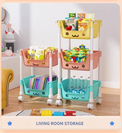 Storage Trolley Bookshelf Snack Rack For Children Storage Organizer Bathroom Accessories Closet Organizer Toy Kitchen Storage by Smarsty