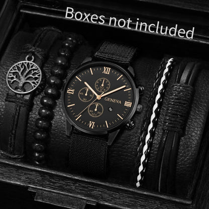 Men's Fashion Quartz Watches Set with Nylon Bands - Smarsty
