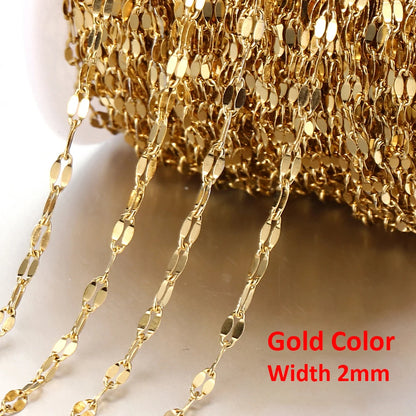 No Fade 2 Meter Stainless Steel Chain For Jewelry Making - Smarsty