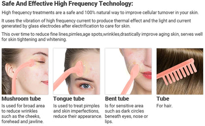 Portable High Frequency Skin Therapy Wand for Acne and Wrinkle Reduction - Smarsty