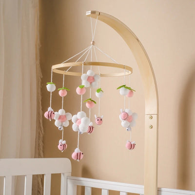 Baby Crib Mobile Bed Bell Rattle Toys Wooden Crochet Stars Pendant Bed Bell Toys Newborn Comfort Crib Bracket Hanging Toys Gifts by Smarsty