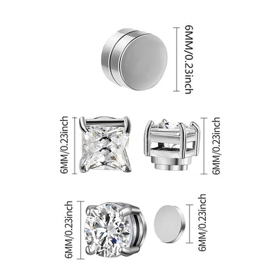 Crystal Magnetic Clip Earrings Non Piercing Unisex Style - Smarsty