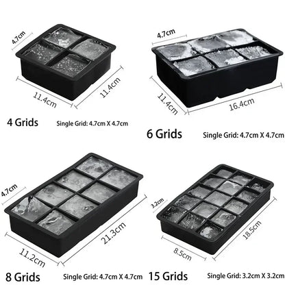 Large Food Grade Silicone Ice Cube Tray Mold - Smarsty