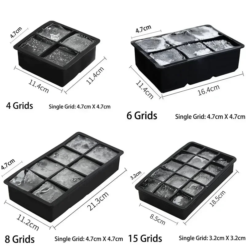 Large Food Grade Silicone Ice Cube Tray Mold - Smarsty