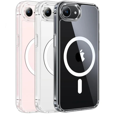 Magnetic Clear Phone Case for Magsafe IPhone Air 17 E 16 15 14 13 12 11 Pro Max Plus 17E 16E Mac Safe Transparent Bumper Cover