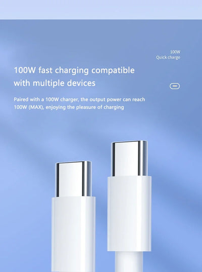 3PCS PD 100W USB C to USB Type C Cable Fast Charge Data Cable For Iphone 15 15Pro Huawei Samsung Xiaomi Data Line White 1M 2M - Smarsty