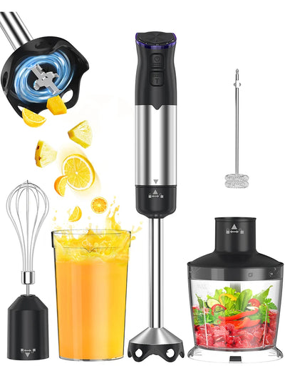 1000W Electric Immersion Handheld Blender, 5 in 1 Kitchen Hand Blender for soups, smoothies, purees and baby food. - Smarsty