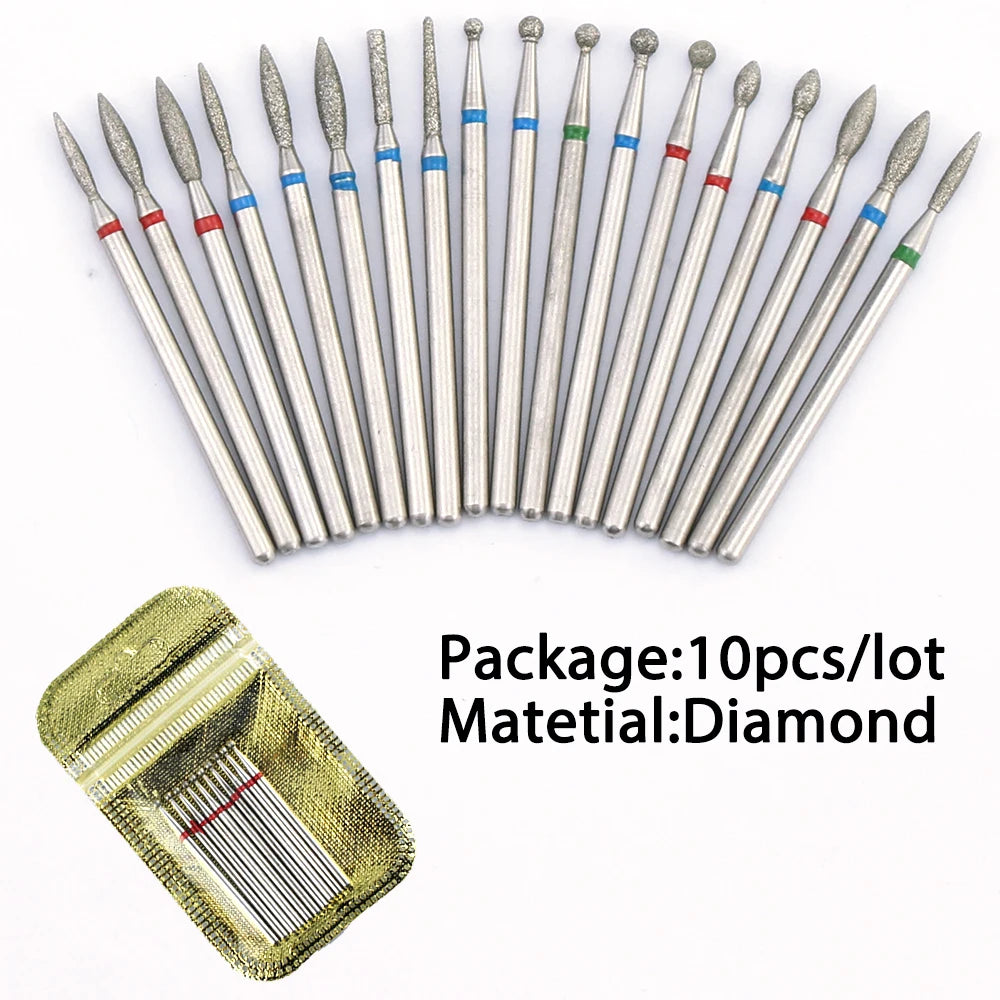 10 Piece Diamond Nail Drill Bit Set for Perfect Manicures - Smarsty