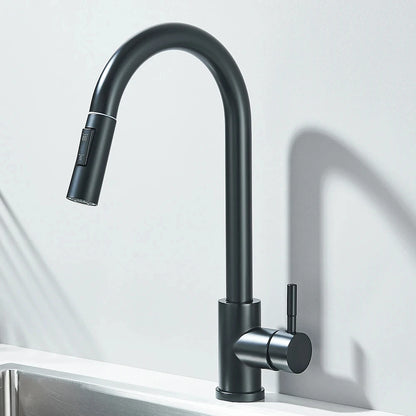 304 Chrome Kitchen Faucet with Pull-Out Spray Feature - Smarsty