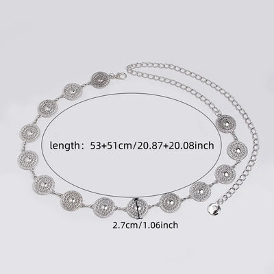Silver Retro Waist Chain Belt Thin Metal Accessory - Smarsty