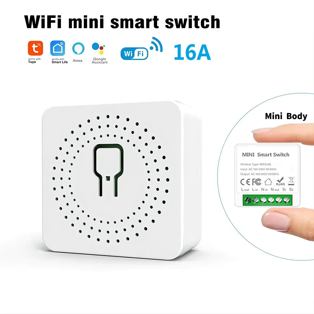 Tuya 16A Mini Wifi Switch for Smart Home Automation - Smarsty
