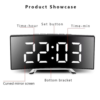 Noiseless Digital Alarm Clock with Large LED Display - Smarsty