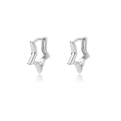 Stainless Steel Star Hoop Earrings Gold Tone Hypoallergenic - Smarsty