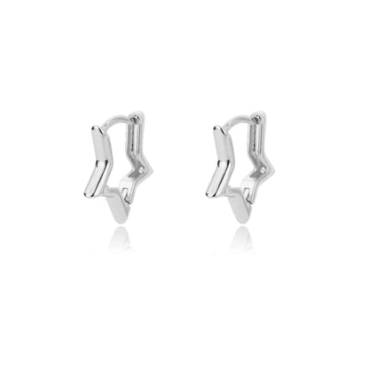 Stainless Steel Star Hoop Earrings Gold Tone Hypoallergenic - Smarsty