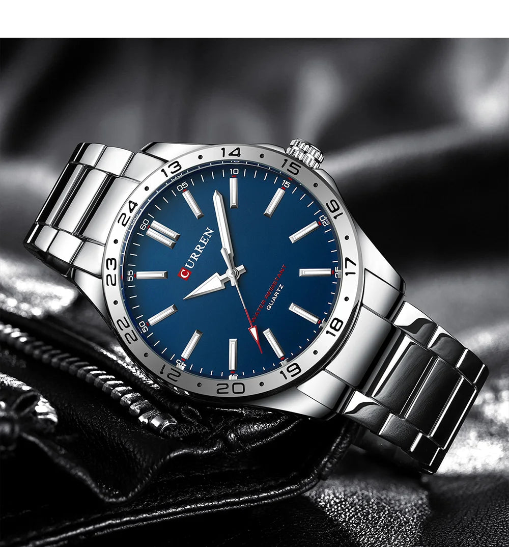 Curren Men's Ultra Thin Stainless Steel Quartz Watch - Smarsty
