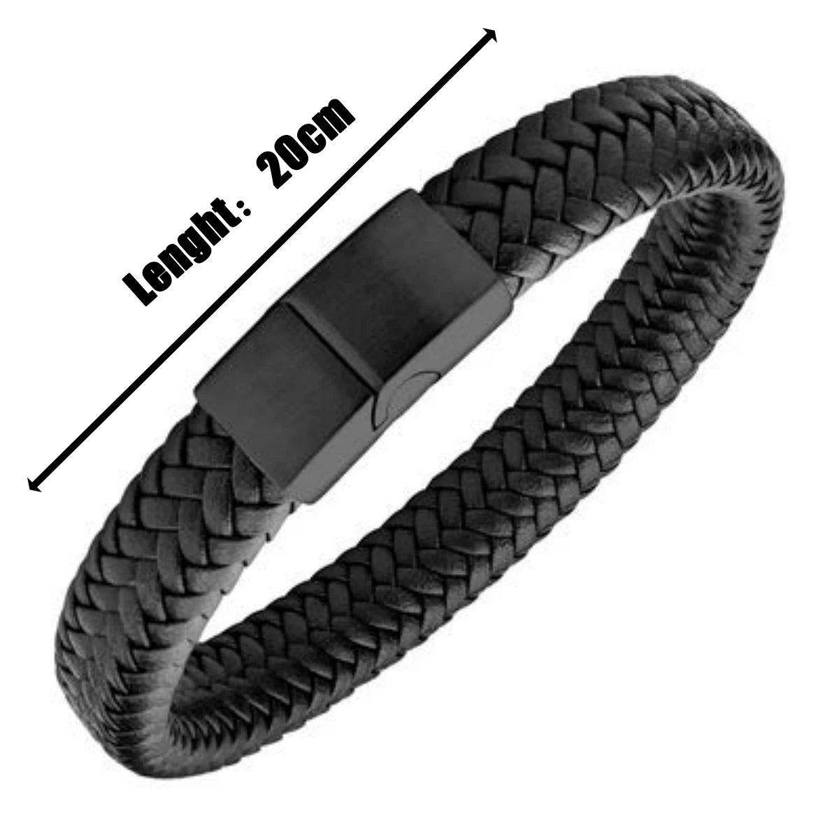Retro Men Leather Bracelet Woven Multi Size Bangle - Smarsty