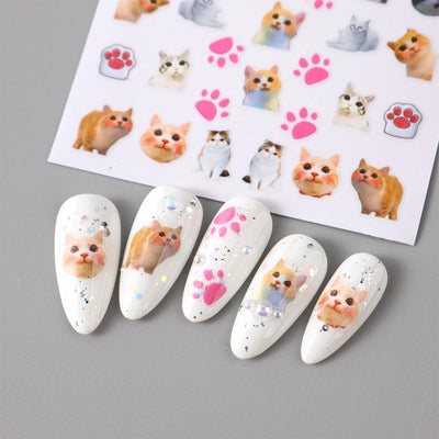 Cute 3D Cartoon Nail Art Stickers for Dogs and Cats - Smarsty