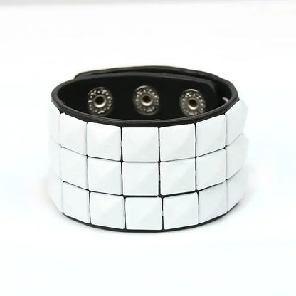 Unisex PU Leather Punk Bracelet with Spikes and Skull - Smarsty
