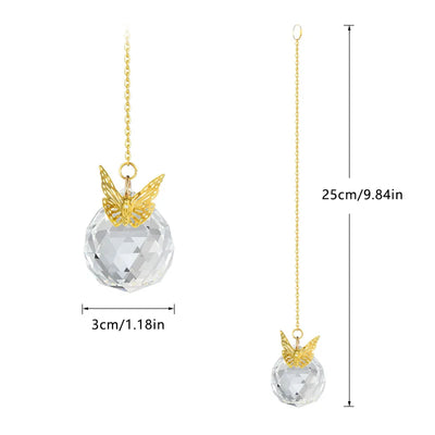 Handmade Butterfly Crystal Ball Prism Suncatcher Decor - Smarsty