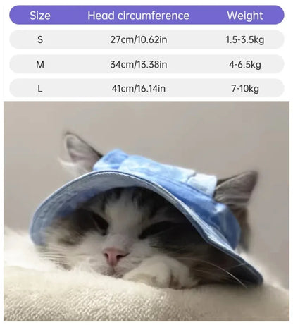 Cotton Cat Sun Hat With Ear Holes For Pets - Smarsty