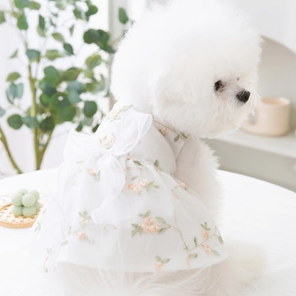 Cute Summer Dog Princess Dress with Bow Lace - Smarsty