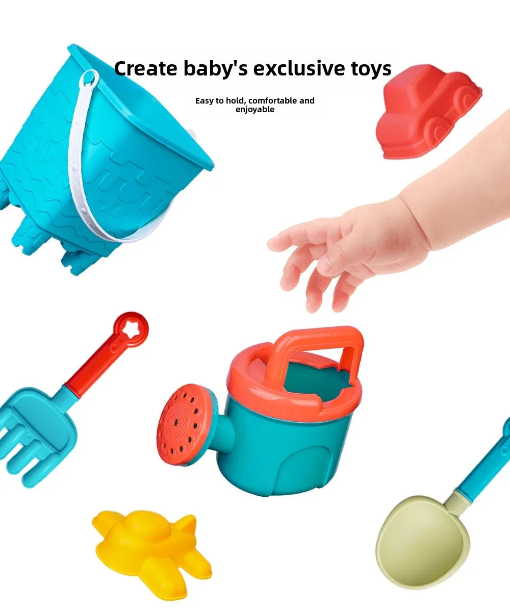 Summer Beach Set Toys For Kids Digging Sand Plastic Bucket Watering Bottle Shovels Children Beach Water Game Toys Tools