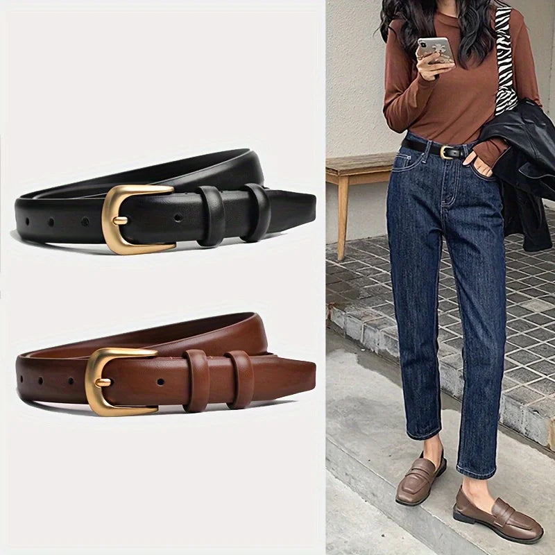 Ladies PU Leather Casual Black Belt for Daily Wear - Smarsty
