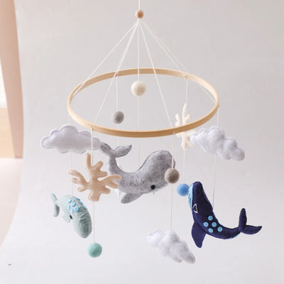 Baby Crib Mobile Bed Bell Rattle Toys Wooden Crochet Stars Pendant Bed Bell Toys Newborn Comfort Crib Bracket Hanging Toys Gifts by Smarsty