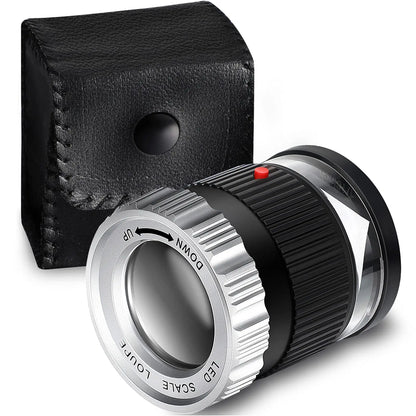 30X Pocket Magnifier with LED Light for Jewelry - Smarsty