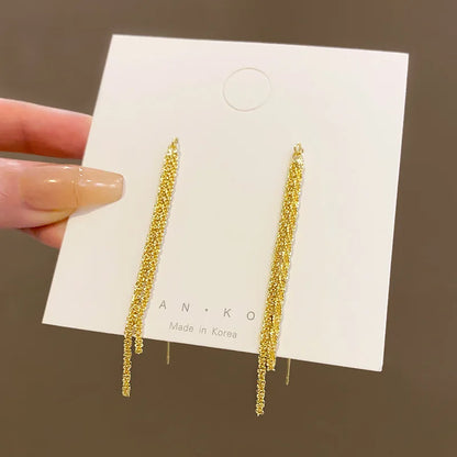 Long Tassel Chain Dangle Earrings for Trendy Women Jewelry - Smarsty