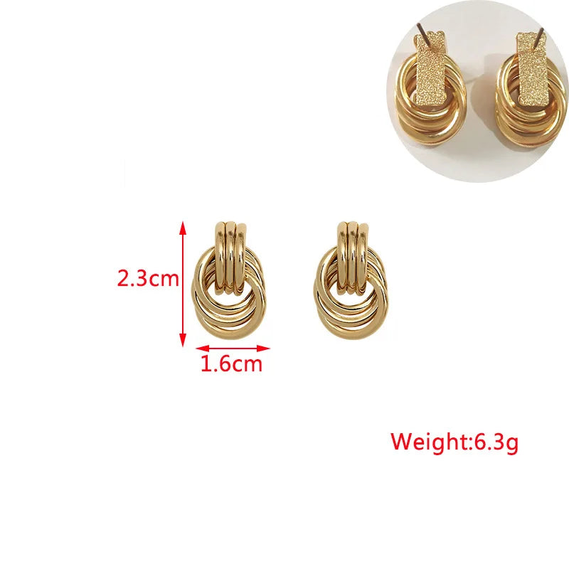 Gold Metal Drop Earrings with Irregular Heart Design for Women - Smarsty