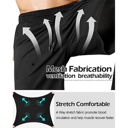 Men's Sport Pants 2 in1 Training Athletic Tracksuits Sportswear Workout Male Jogging Trousers Gym Fitness Running Pants Men - Smarsty