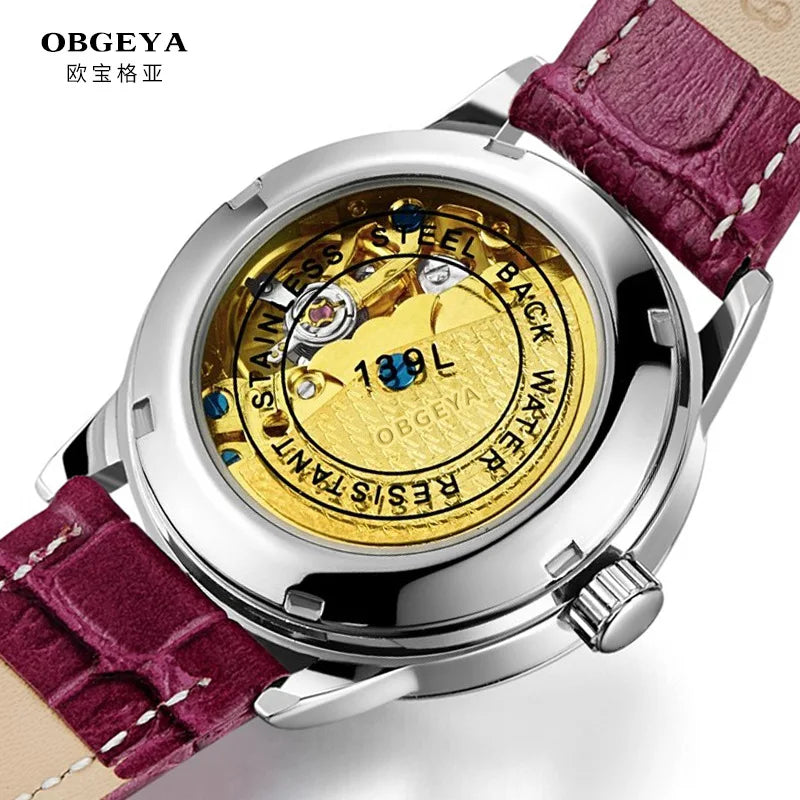 Women’s Waterproof Automatic Mechanical Watch with Diamond Design - Smarsty