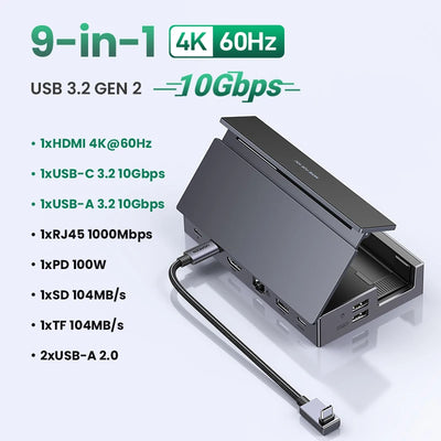 USB C Docking Station For Steam Deck 4K60 HDMI RJ45 - Smarsty