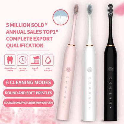 Electric Ultrasonic Toothbrush with Six Speed Modes - Smarsty