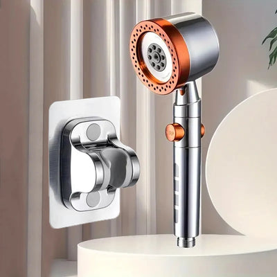 New High Pressure Water Saving Filter Shower Head 5 Modes Handheld Shower Head One Button Stop Bathroom Accessories Set - Smarsty