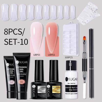 Nude Glitter Gel Nail Polish Kit for Long-Lasting Manicure - Smarsty