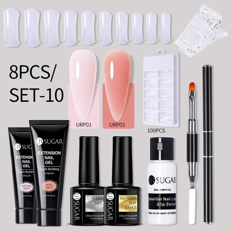 Nude Glitter Gel Nail Polish Kit for Long-Lasting Manicure - Smarsty
