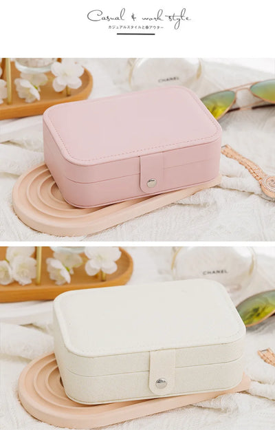 Portable Leather Jewelry Storage Box Travel Organizer - Smarsty