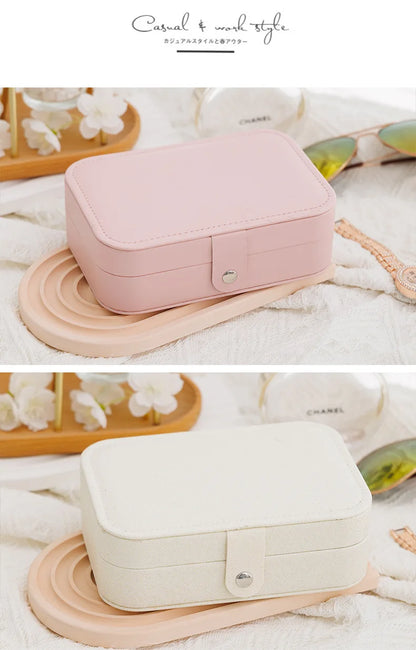 Portable Leather Jewelry Storage Box Travel Organizer - Smarsty